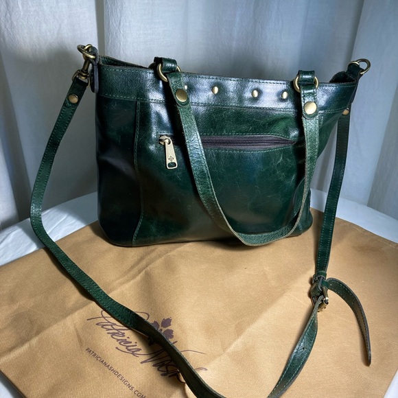 VNTG PATRICIA NASH STYLE P82806 Dark Green Leather Crossbody with Dust bag - Picture 8 of 11
